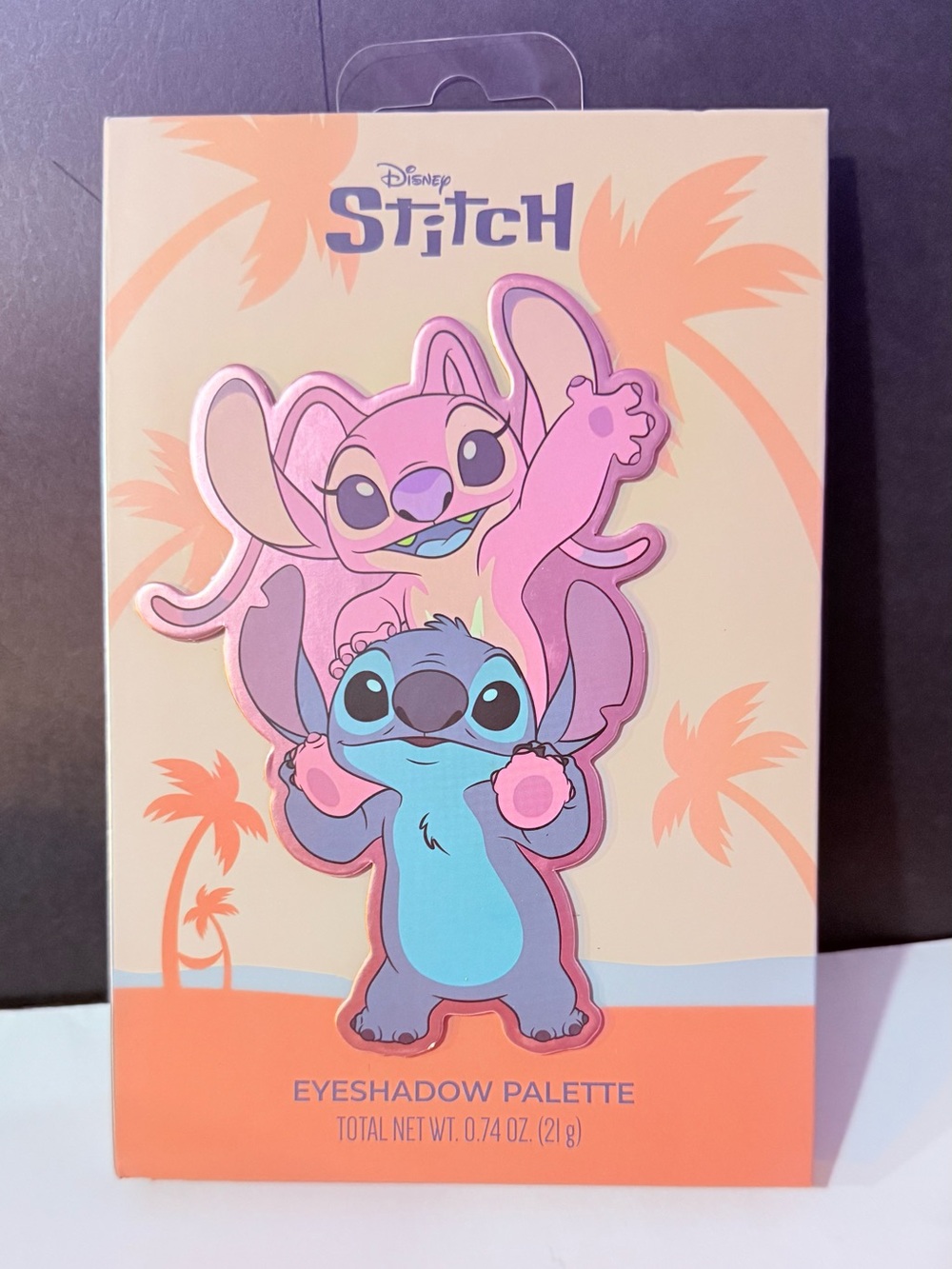 Disney Stitch Pink & Blue Eyeshadow Palette with Peach Accents
